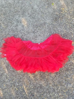 Enagua de tul rojo en capas talla única  Foto 1 de 4