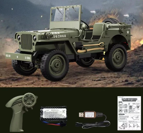 JEEP Military Style C8815 1/10 Scale 4WD Off-Road RTR RC Truck Electric Model - Image 1 of 1