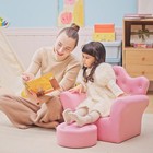 2PCs Kids Sofa Set, Children Armchair Seat with Free Footstool Crown-Themed