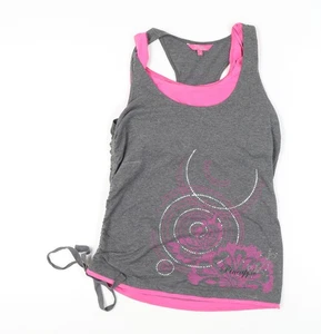 Pineapple Women's Grey Pink Tank Top Size 16 - Picture 1 of 12