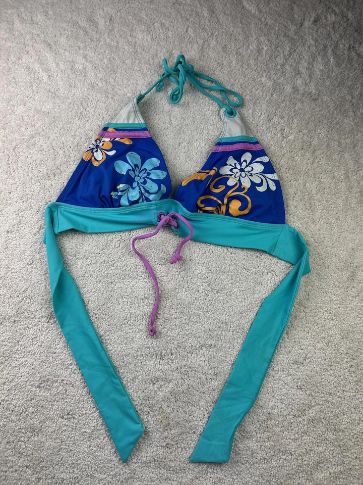 Top de bikini Joe Boxer para mujer grande floral halter traje de baño corbata boho Foto 1 de 4