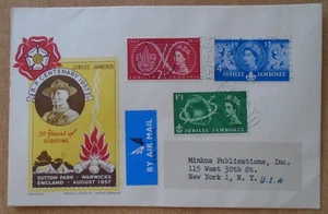1957 Jubilee Jamboree illustrated first day cover Sutton Coldfield slogan cancel - Picture 1 of 2