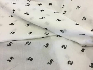 NEW White With Black Poly Cotton Embroidery Fabric Dry Lace 59’’152cm Craft Sew - Picture 1 of 8