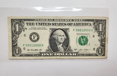 30th Jan. 2002 Birthday/Anniversary Note $1 One Dollar Bill #30012002 - Image 1 of 2