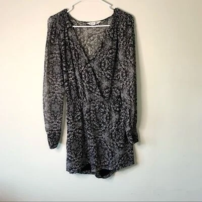 BCBGeneration черный серый V шеи Детский комбинезон с длинным рукавом чистый геометрический размер S женщин - Изображение 1 из 4