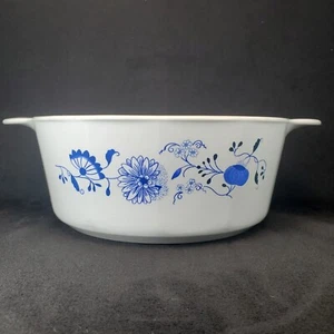 Corning France Blue Flowers Casserole Dish 3.5" x 8.5" #34 Rare find - Picture 1 of 7