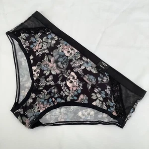 Torrid Black Grey Skull Rose Print Second Skin Hipster Panties - Size 1 XL BNWT - Picture 1 of 4