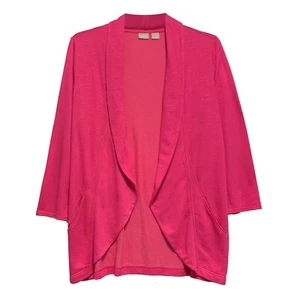 Chico's Zenergy, Pink Lightweight Open Front Cardigan Sweater, size 8-10 - Picture 1 of 4