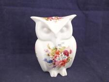 Small Vintage Hammersley Ceramic Owl Lidded Pot with Floral Decoration.