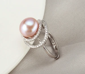 Fantástico Anillo Perla Rosa Oro Genuino Mar del Sur Natural 11-12mm Talla 7-9 AAA+ - Imagen 1 de 1