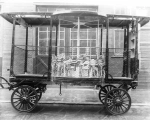 Antico carro giostra New York 1800 8x10 ristampa di vecchia foto - Foto 1 di 1
