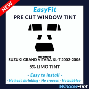 EasyFit Static Pre Cut Tint For Suzuki Grand Vitara XL-7 2002-06 - 5% Limo Rear - Picture 1 of 3
