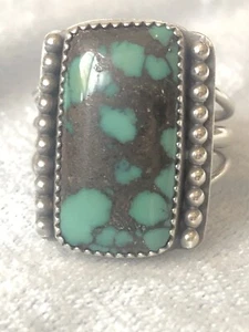 Anello classico Southwestern naturale ragnatela turchese, sterling, 8 - Foto 1 di 4