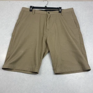 Volcom Chino Shorts Mens 40x10" Flat Front Casual Khaki Tan Stretch Skater Logo - Picture 1 of 10