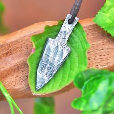 Real damascus stainless steel pendant, rustic damascus pendant damascus necklace