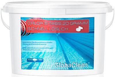 3 kg Chlortabletten schnell löslich 20g Desinfektion Pool Schwimmbad Chlor Tabs - Bild 1 von 2