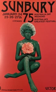 SUNBURY FESTIVAL 1975 Australian Flyer A4-Size High Quality Carded Reproduction - Picture 1 of 2