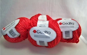 Gedifra Fiocco Algodón Mezcla Poli ROJO Hilo Brillante DOS Bolas de 50 Gramos Hechas en Italia - Imagen 1 de 4
