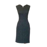 tahari feather trim sheath dress