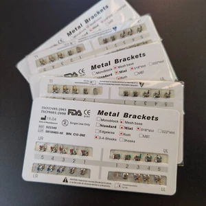 5 paquetes de brackets dentales de ortodoncia brackets metal mini Roth 018 ganchos de ranura 345 CE - Imagen 1 de 8