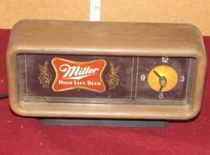 Vintage Miller High Life Beer Lighted Starburst Motion Clock Sign Working - Picture 1 of 17