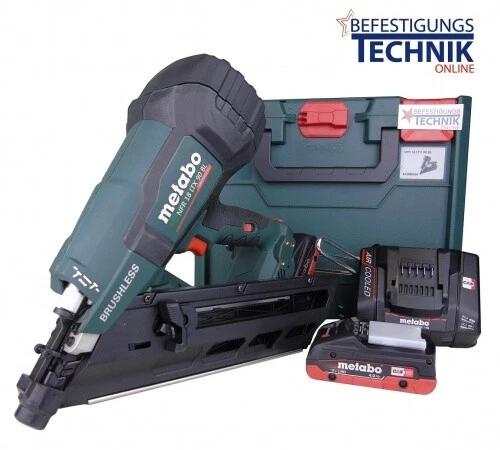 Clavadora a batería 34° Metabo NFR18LTX90BL 50-90mm 18V 2x4,0Ah para sierra de tira 34° DNW