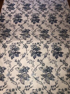 Atelier Originals Blue And White Floral Fabric With Scotch guard, 5.7 Yards - Picture 1 of 9