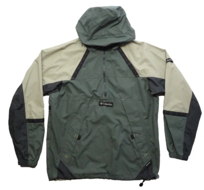 Columbia M Packable Anorak Pullover 1/2 Zip Poncho Parka Raincoat Shell Y2K 2001 - Image 1 of 4