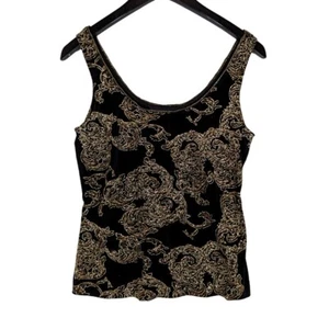 Alex Evenings Petite Womens PL Large Tank Top Spanish Gold Embroidery Glitter - Picture 1 of 7