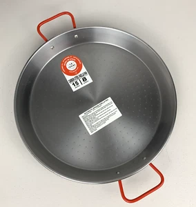 Echte spanische Kohlenstoffstahl Paella Pfanne 15 Zoll/38 cm für 8 Neu - Bild 1 von 5