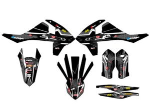 2017-2018 EXC PODIUM Black Senge Graphics Kit Compatible with KTM - Foto 1 di 10