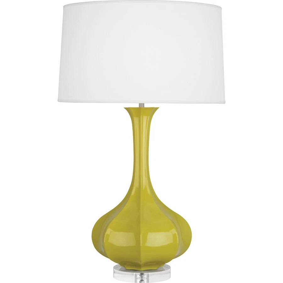 Robert Abbey Pike 1 Light Table Lamp, Citron Glazed Ceramic/Lucite Base - CI996 - Image 1 of 1