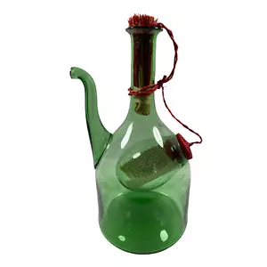 VTG Italian Wine Cooler Old World Hand Made In Italy Transparent Green Glass - Picture 1 of 9