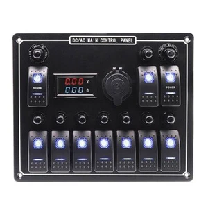 10 Gang LED Panel Switch Voltmeter for Car Car Marine 12V - Picture 1 of 9