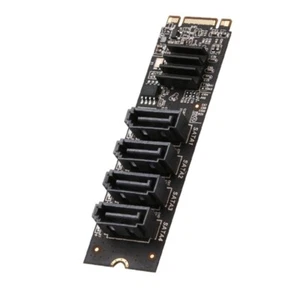 4 Port NVME to SATA3.0 M.2 SATA3 Expansion Card for HDD SSD Adapter High Speed - Picture 1 of 8