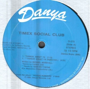 TIMEX SOCIAL CLUB ‎– Thinking' About Ya - 1986 Danya Records - USA ‎ – D-275 - Picture 1 of 2