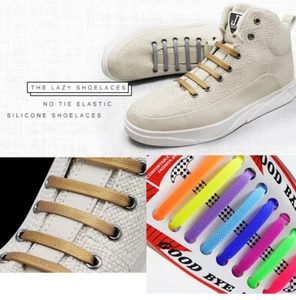 Lacci per scarpe senza lacci elastici silicone gomma lacci per scarpe scarpe da ginnastica adulti bambini - Foto 1 di 26