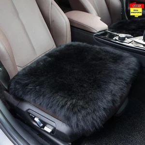 Sheepskin Seat Cushion Cover Winter Warm Natural Wool Car Seat Covers Universal - Picture 1 of 7