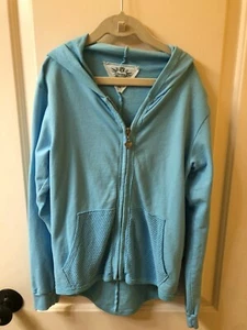 Mädchen T2Love türkisblau Reißverschluss Baumwolle Hoodie mit Taschen-Mädchen Größe 10-EUC - Bild 1 von 3