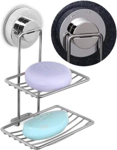 Soap Holder for Shower Wall, Soap Dish for Shower with Suction Cup Stainless - Picture 1 of 7