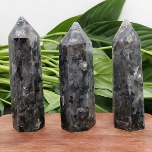 Varita de punto de cristal de cuarzo obelisco espectrolita negra natural 500 g Reiki aleatoria - Imagen 1 de 9