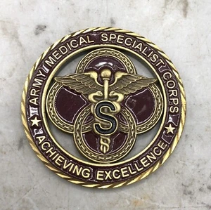 US Army Medical Specialist Corps Achieving Excellence Challenge Coin - Picture 1 of 3