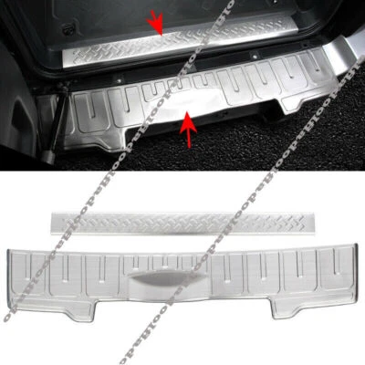 Silver steel Rear Door Trunk Sill Plate Guard Cover For Toyota FJ Cruiser 07-14 - Imagem 1 de 4