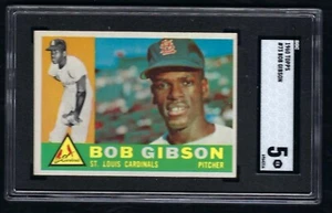 1960 Topps Baseball Card #73 Bob Gibson, St. Louis Cardinals, SGC 5, EX! - Picture 1 of 2