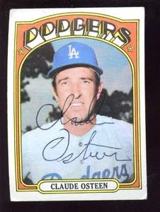 1972 Topps Baseball Card #297 Claude Osteen Autographed - Picture 1 of 1