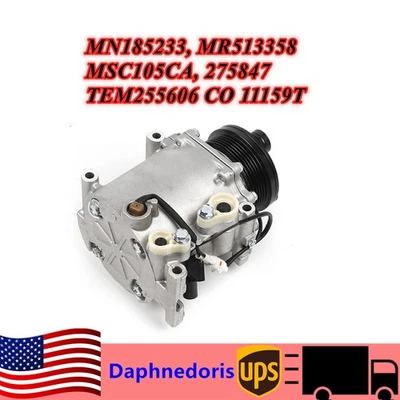 A/C Compressor For 2004-2012 Mitsubishi Galant 2006-2011 Eclipse 2.4L CO 11159T - Imagem 1 de 4