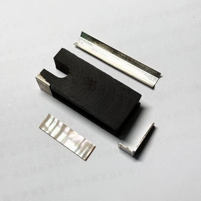 1x Semi Finished Viola Frog Ebony Wood Pure Silver Ring Ferrule Plate Slide - Image 1 of 3