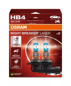 OSRAM Night Breaker Laser +150% HB4 Car Headlamp Bulbs (Twin Pack) - Picture 1 of 2