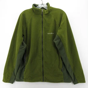 VINTAGE Montbell Jacket Men Large Green Chameece Fleece Coat Full Zip Hiking * - Picture 1 of 14