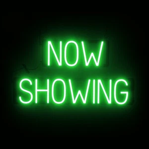 Letrero SpellBrite AHORA MOSTRANDO | Aspecto de letrero de neón, luz LED | 27,9" x 15,0" - Imagen 1 de 11